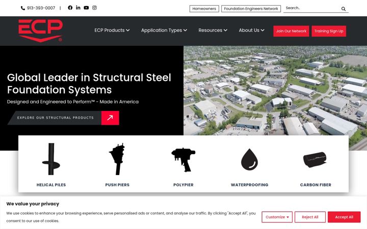 Screenshot of earthcontactproducts.com