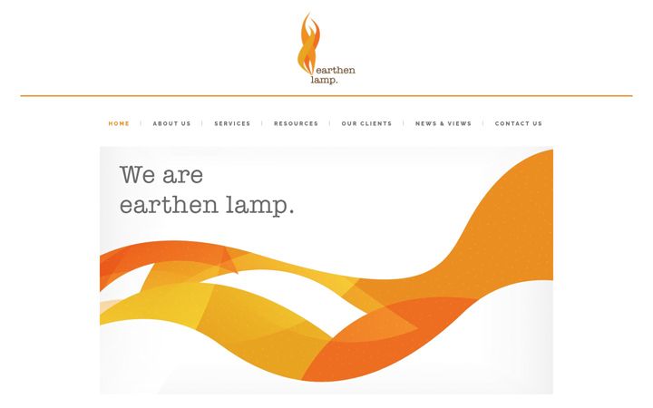 Screenshot of earthenlamp.com