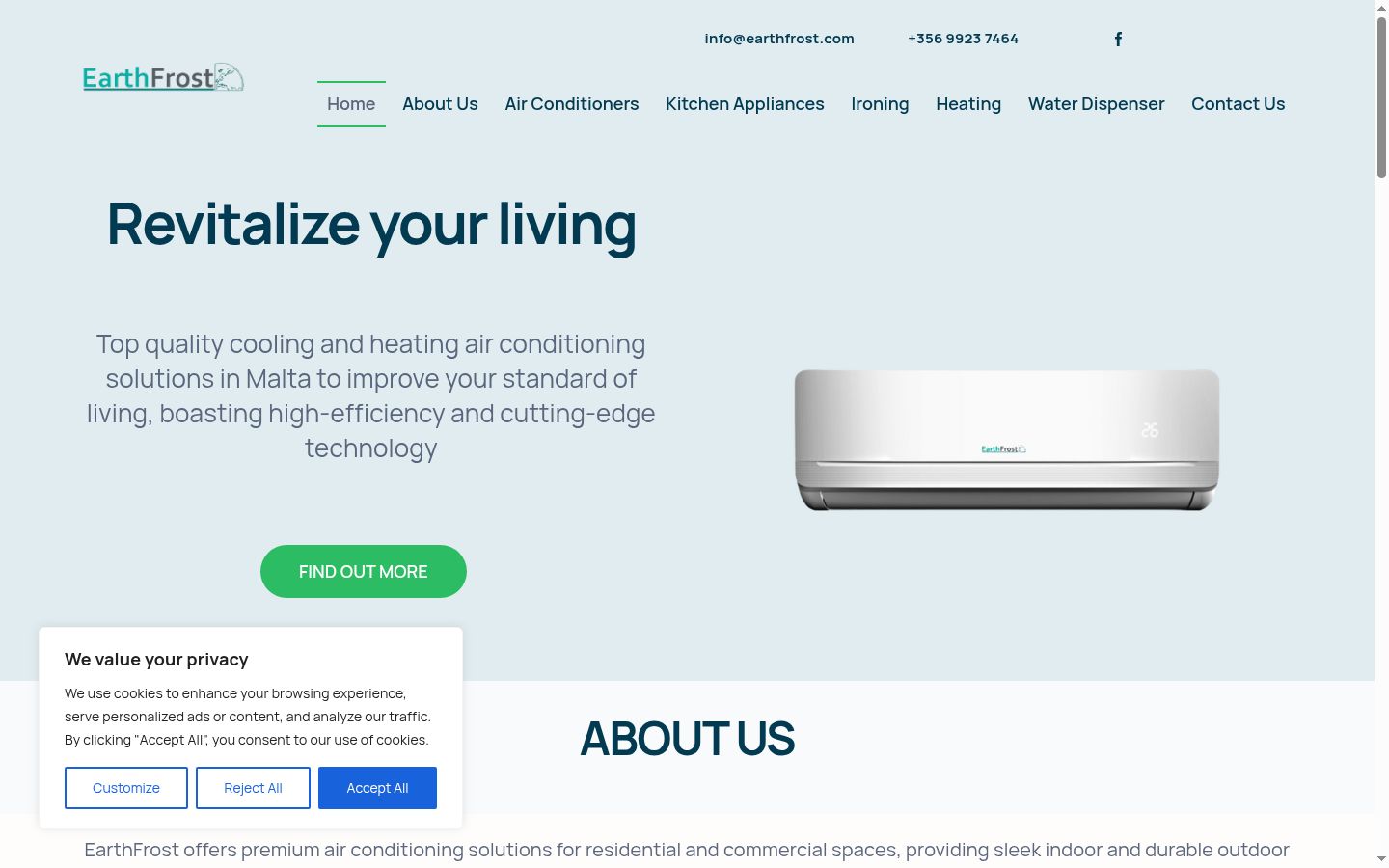 Screenshot of the consent banner shown before any interaction