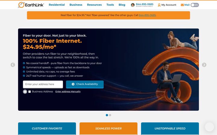 Snímek obrazovky earthlink.net