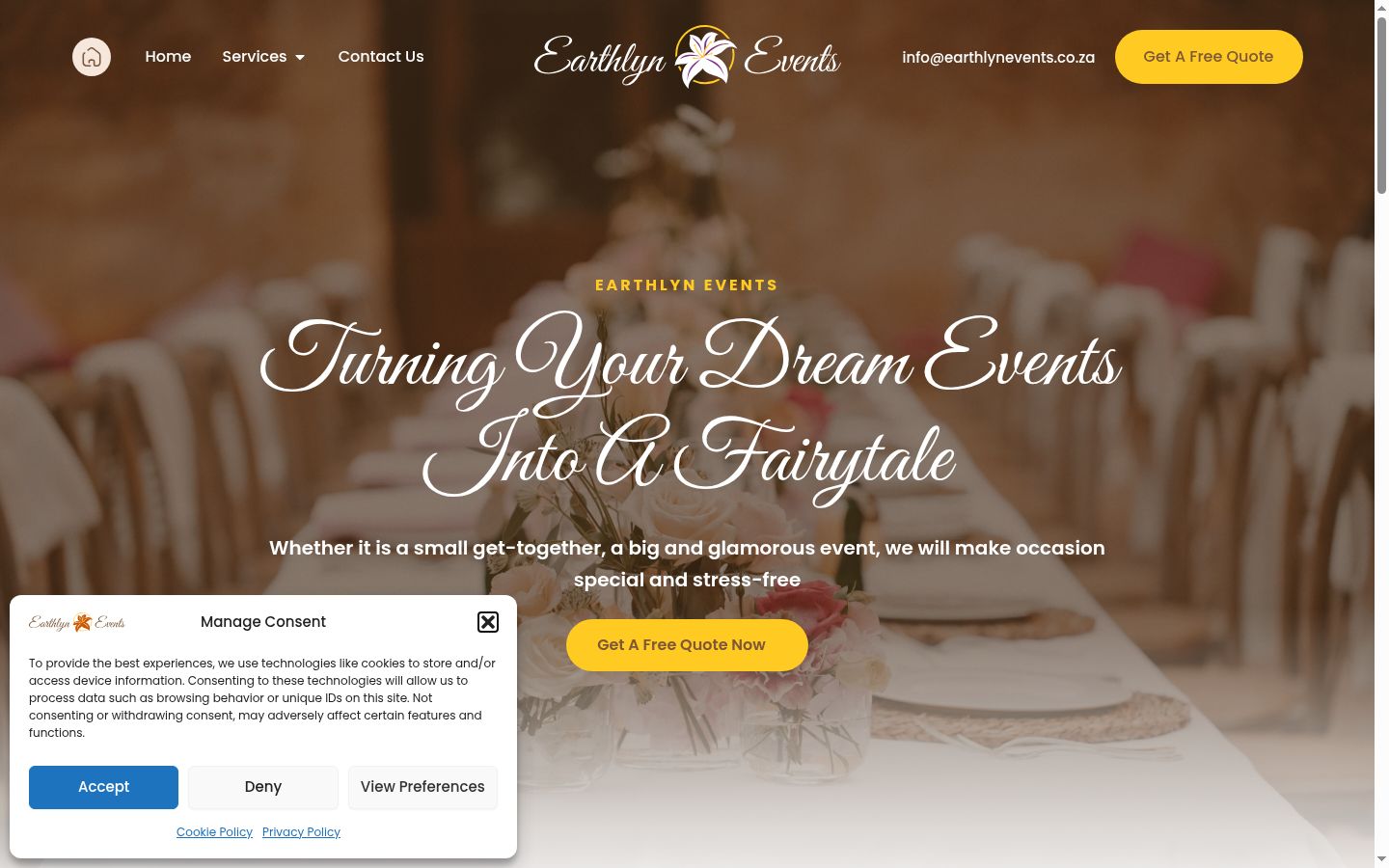 Screenshot del banner di consenso mostrato prima di qualsiasi interazione