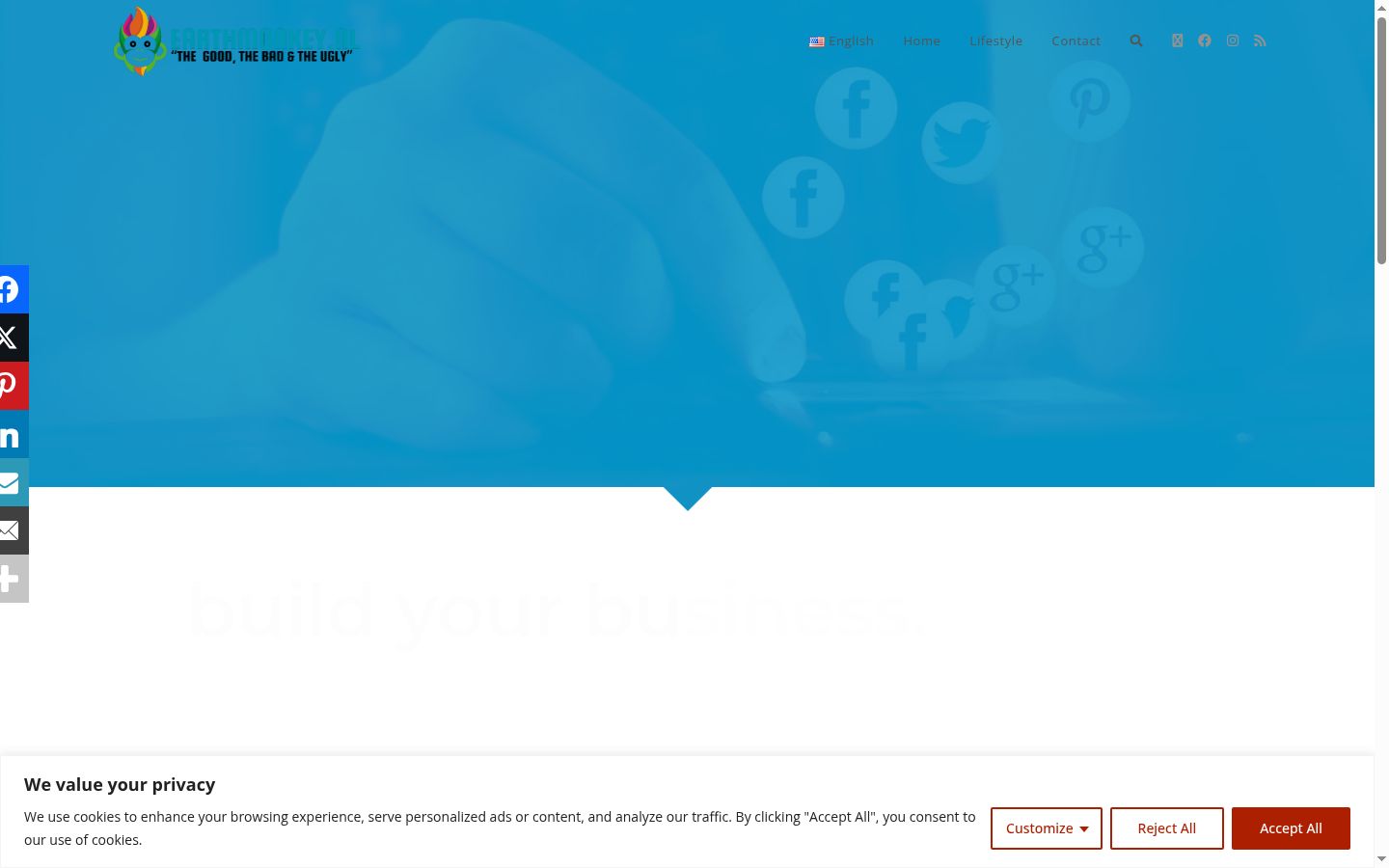 Screenshot del banner di consenso mostrato prima di qualsiasi interazione