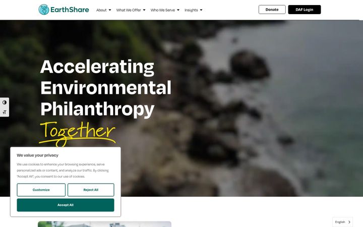 Screenshot of earthshare.org