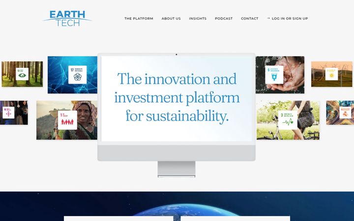 Screenshot stránky earthtech.io