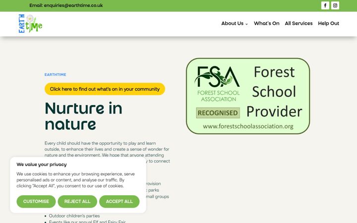 Screenshot von earthtime.co.uk