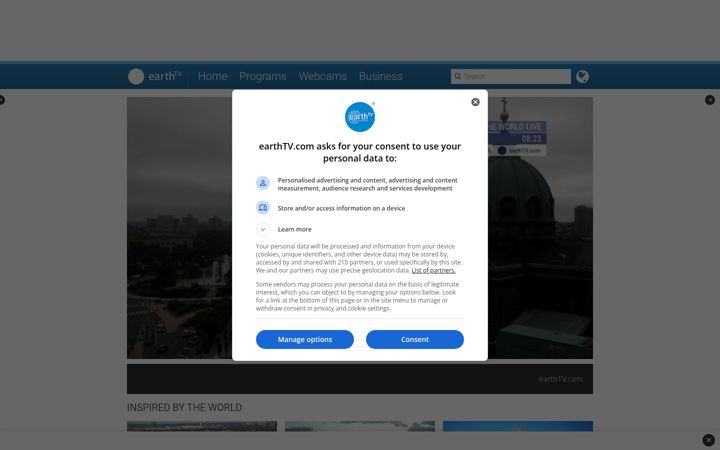 Screenshot of earthtv.com