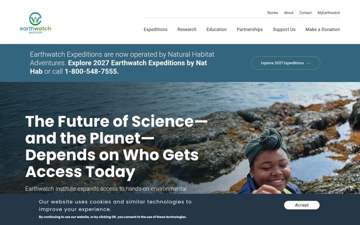 Screenshot of earthwatch.org