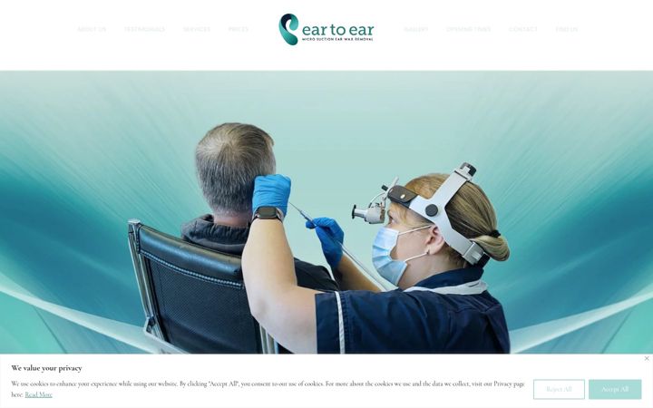 Screenshot von eartoearmicro.co.uk