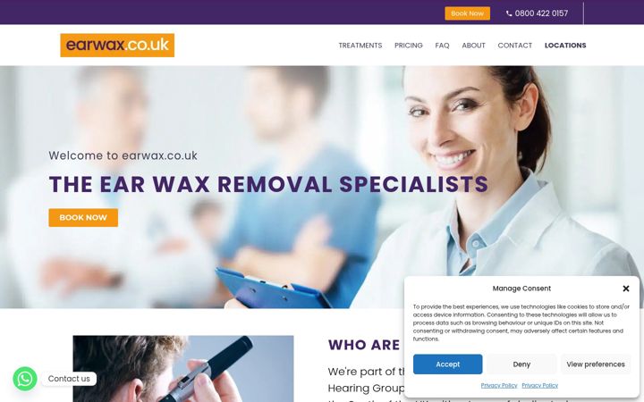 Screenshot von earwax.co.uk