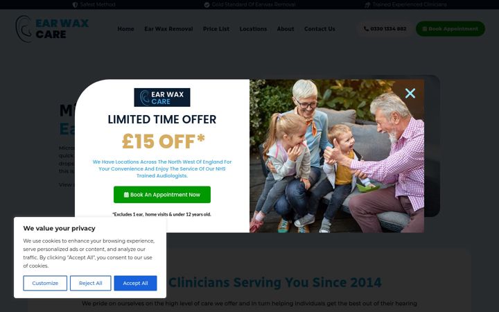 Screenshot von earwaxcare.co.uk