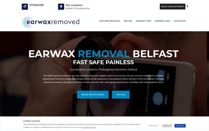 Screenshot von earwaxremoved.co.uk