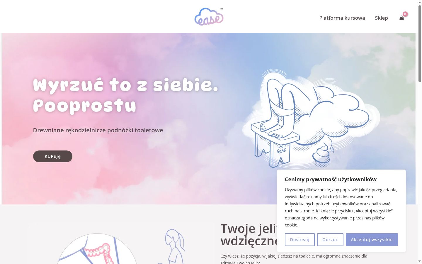 Captura de ecrã do banner de consentimento apresentado antes de qualquer interação