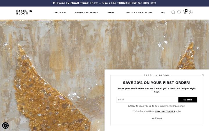 Screenshot of easelinbloom.com