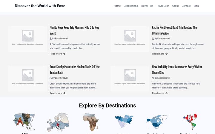 Screenshot of easethetravel.com