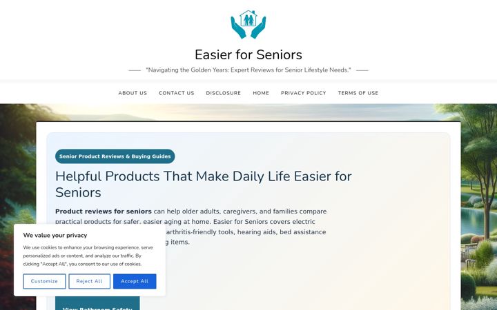Screenshot of easierforseniors.com