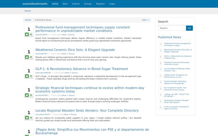 Screenshot of easiestbookmarks.com