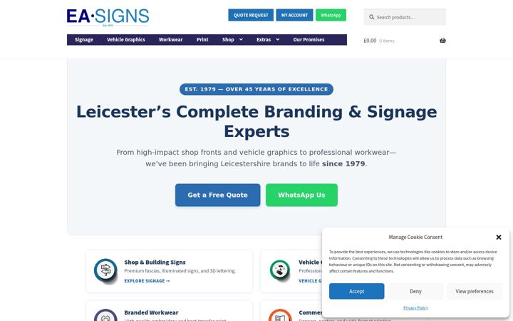 Zrzut ekranu easigns.co.uk