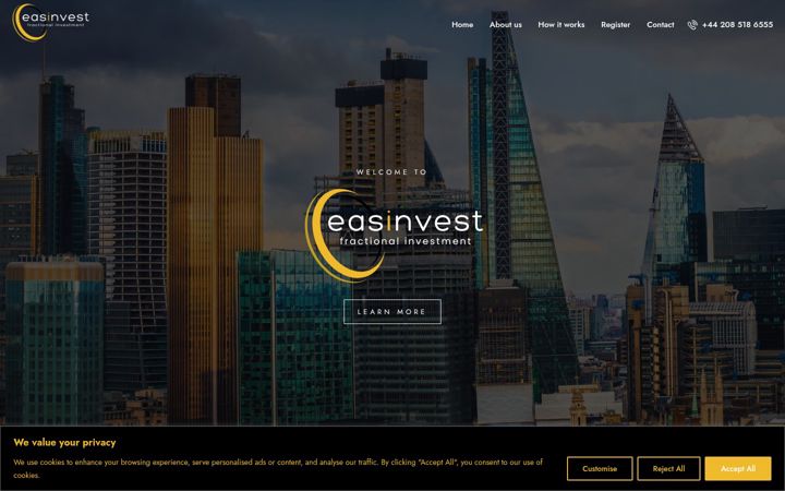 Screenshot of easinvest.co.uk