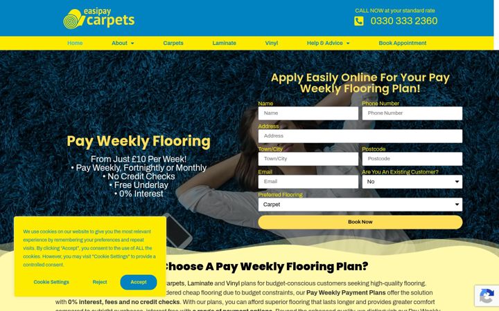 Screenshot of easipaycarpets.co.uk