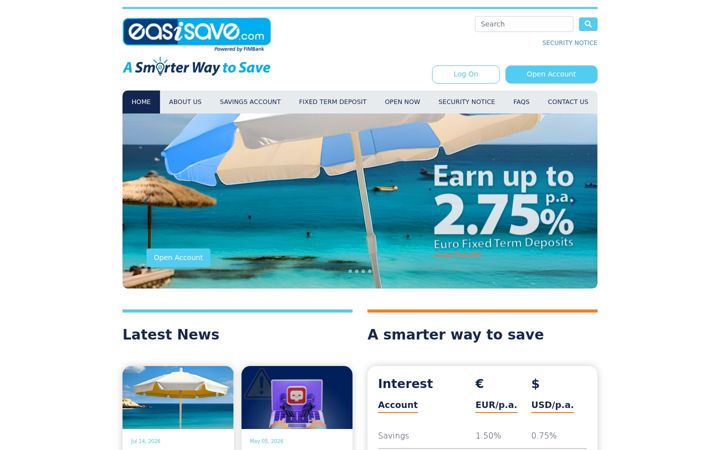 Screenshot of easisave.com