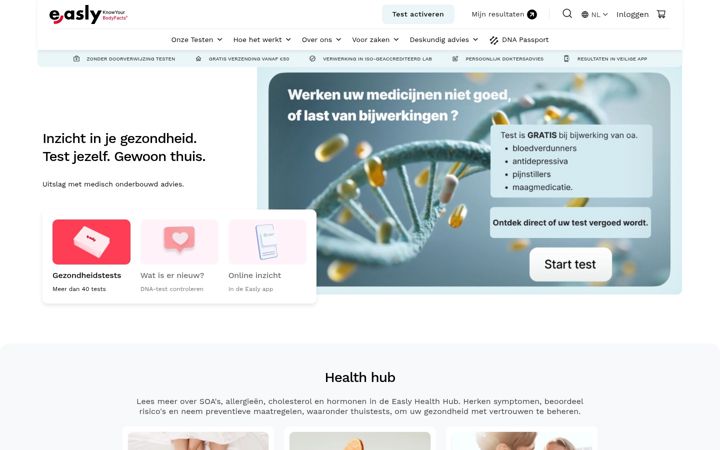 Posnetek zaslona easly.nl