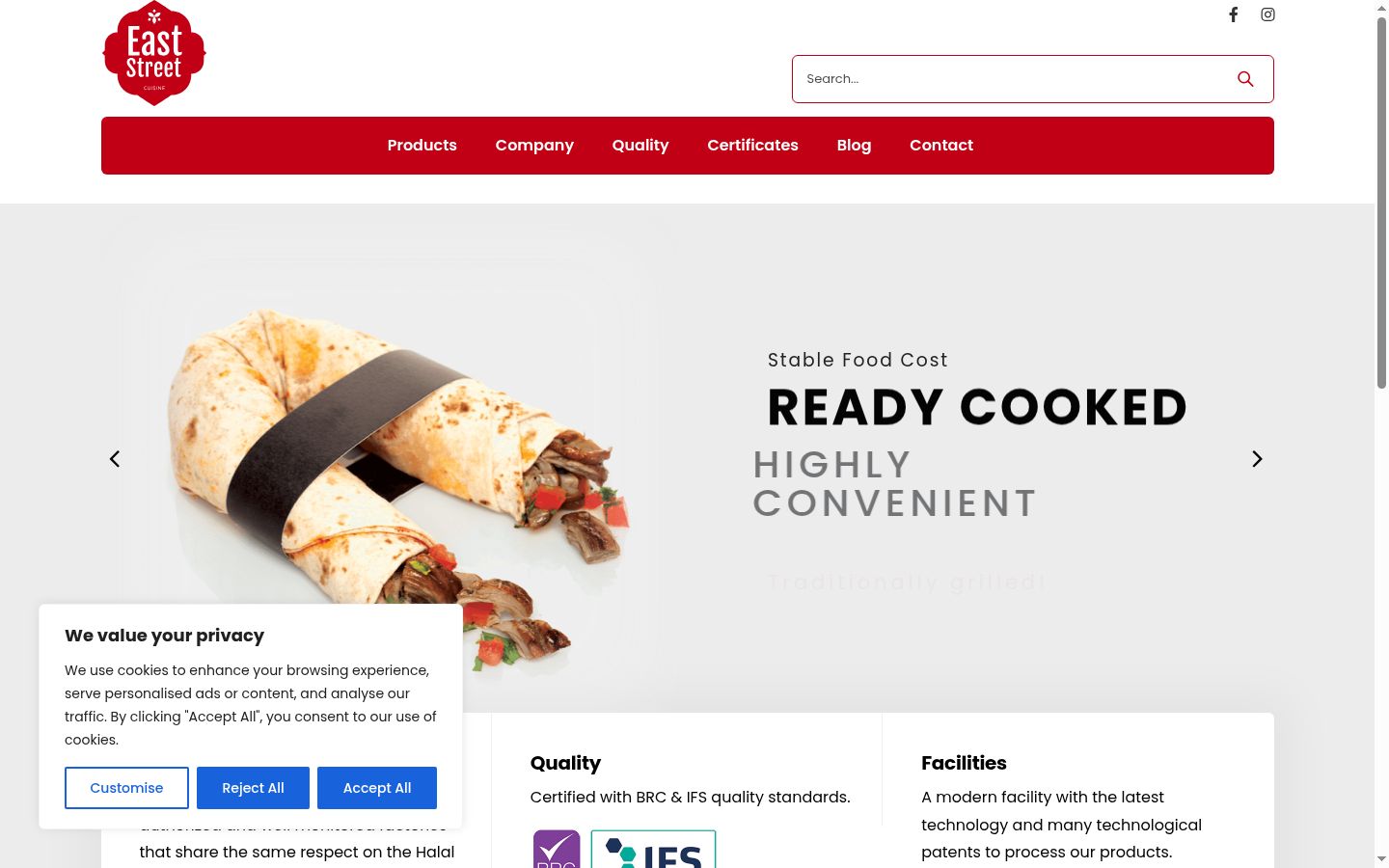 Screenshot del banner di consenso mostrato prima di qualsiasi interazione