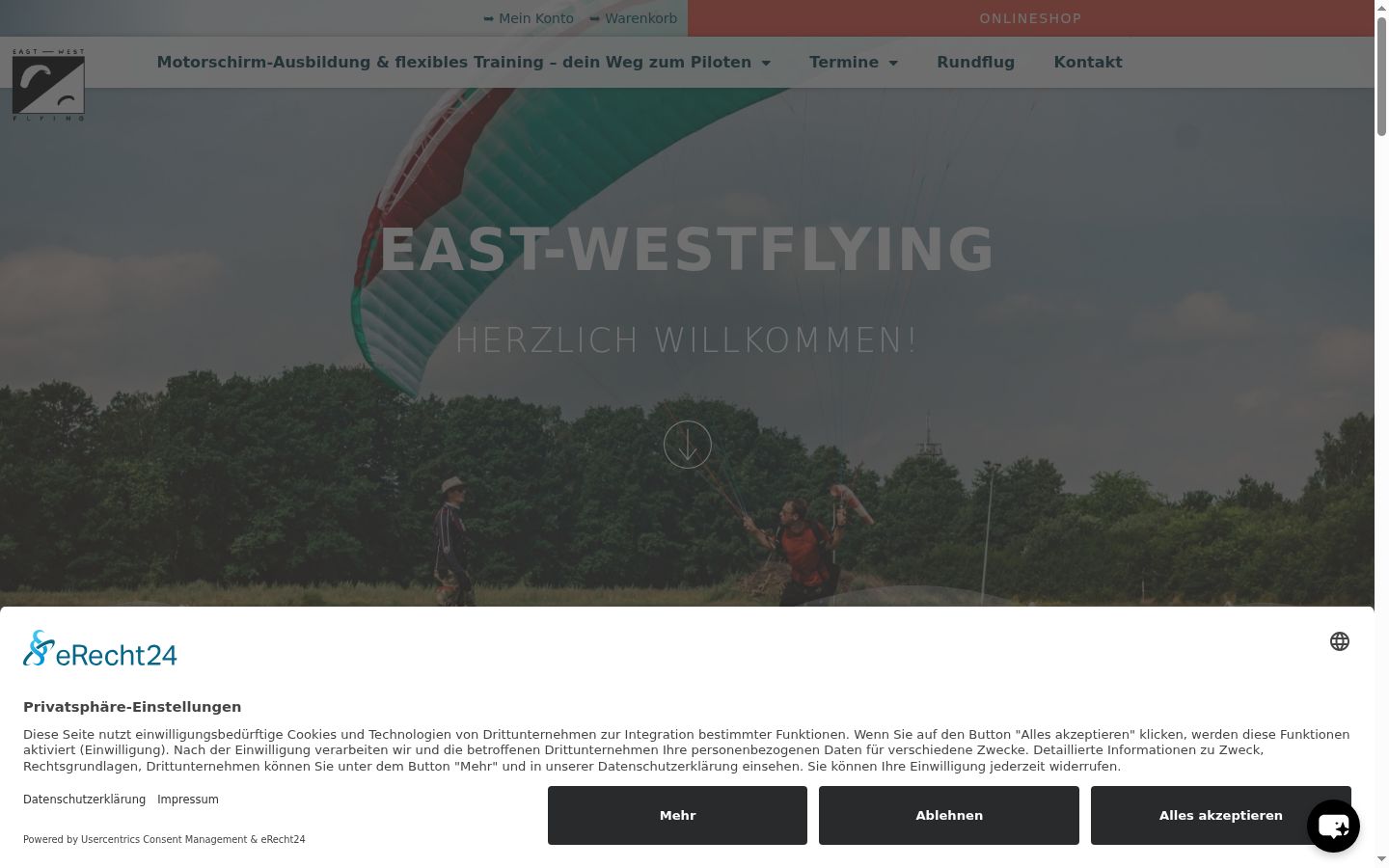 Screenshot of the consent banner shown before any interaction