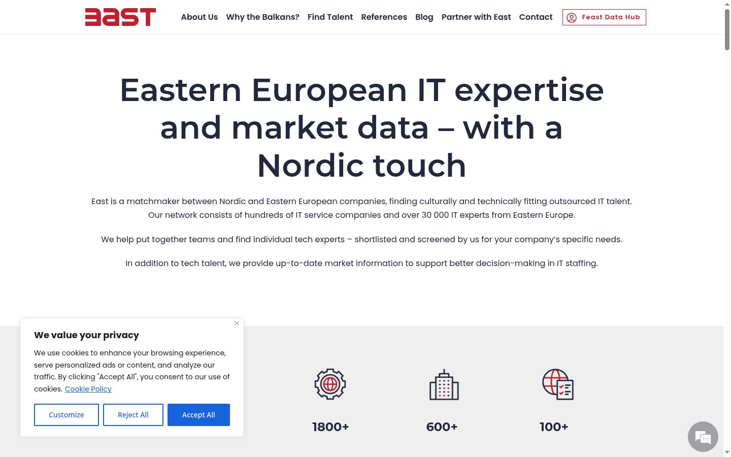 Screenshot del banner di consenso mostrato prima di qualsiasi interazione