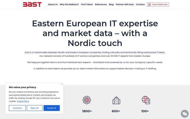 Screenshot di east.fi