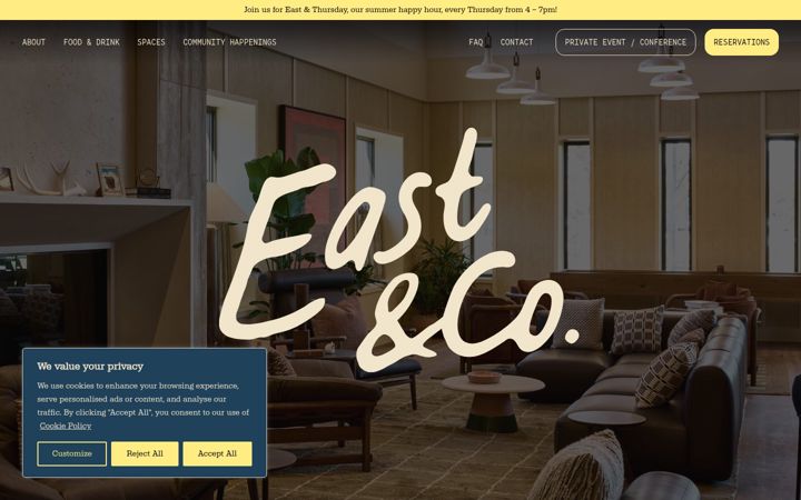 Screenshot of eastandco.com