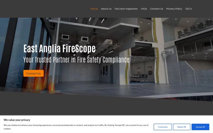 Screenshot of eastangliafirescope.co.uk
