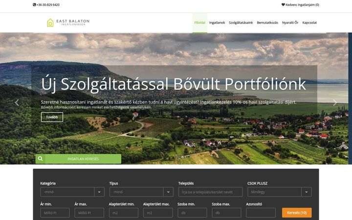 Ekraanipilt saidist eastbalaton.hu