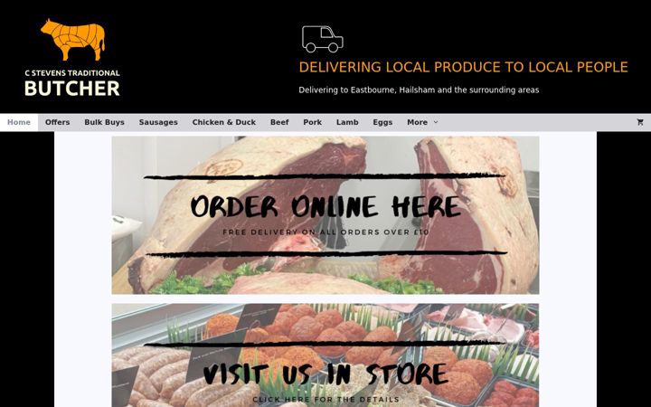 Captura de pantalla de eastbournebutcher.co.uk