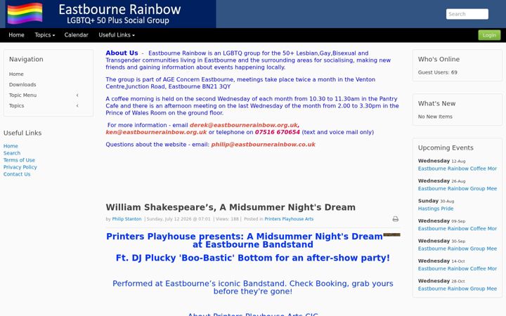Captura de pantalla de eastbournerainbow.co.uk