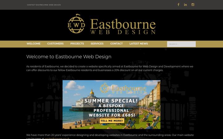 Screenshot of eastbournewebdesign.com