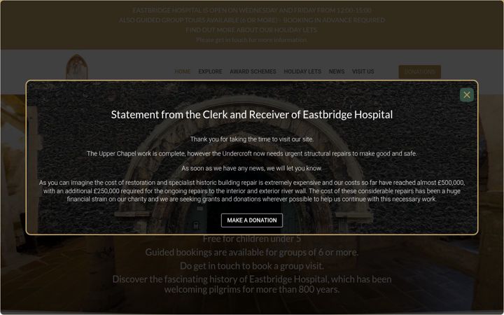 Captura de pantalla de eastbridgehospital.org.uk