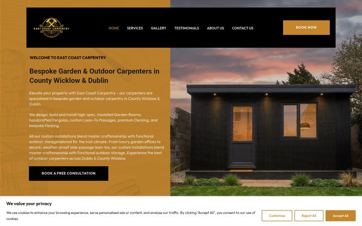 Skärmbild av eastcoastcarpentry.ie