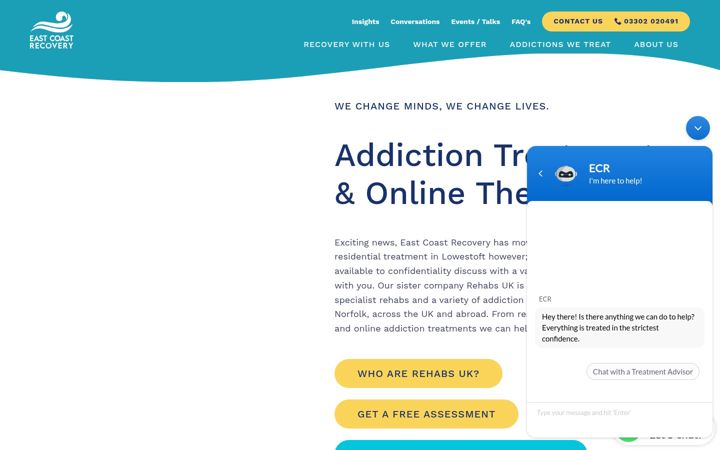 Captura de pantalla de eastcoastrecovery.co.uk
