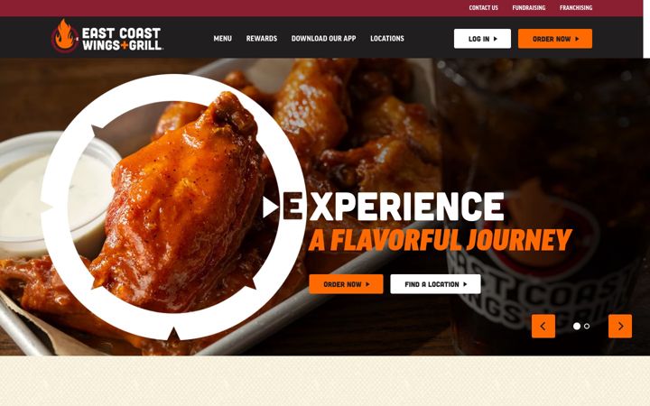 Screenshot of eastcoastwings.com