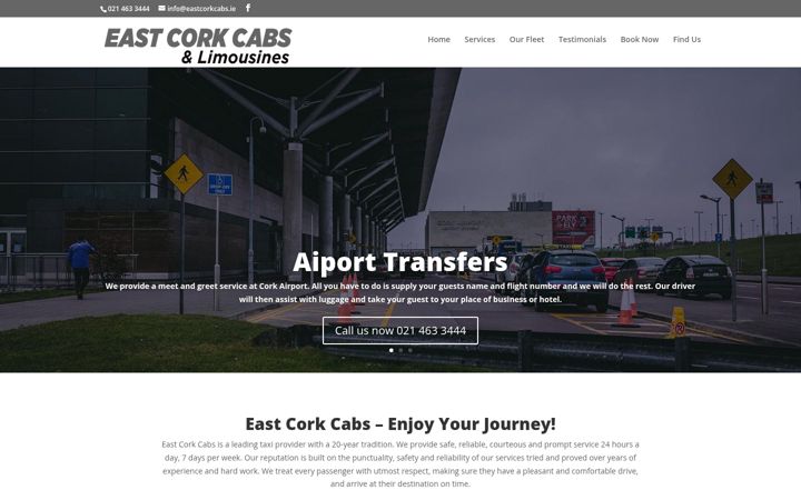 Skärmbild av eastcorkcabs.ie