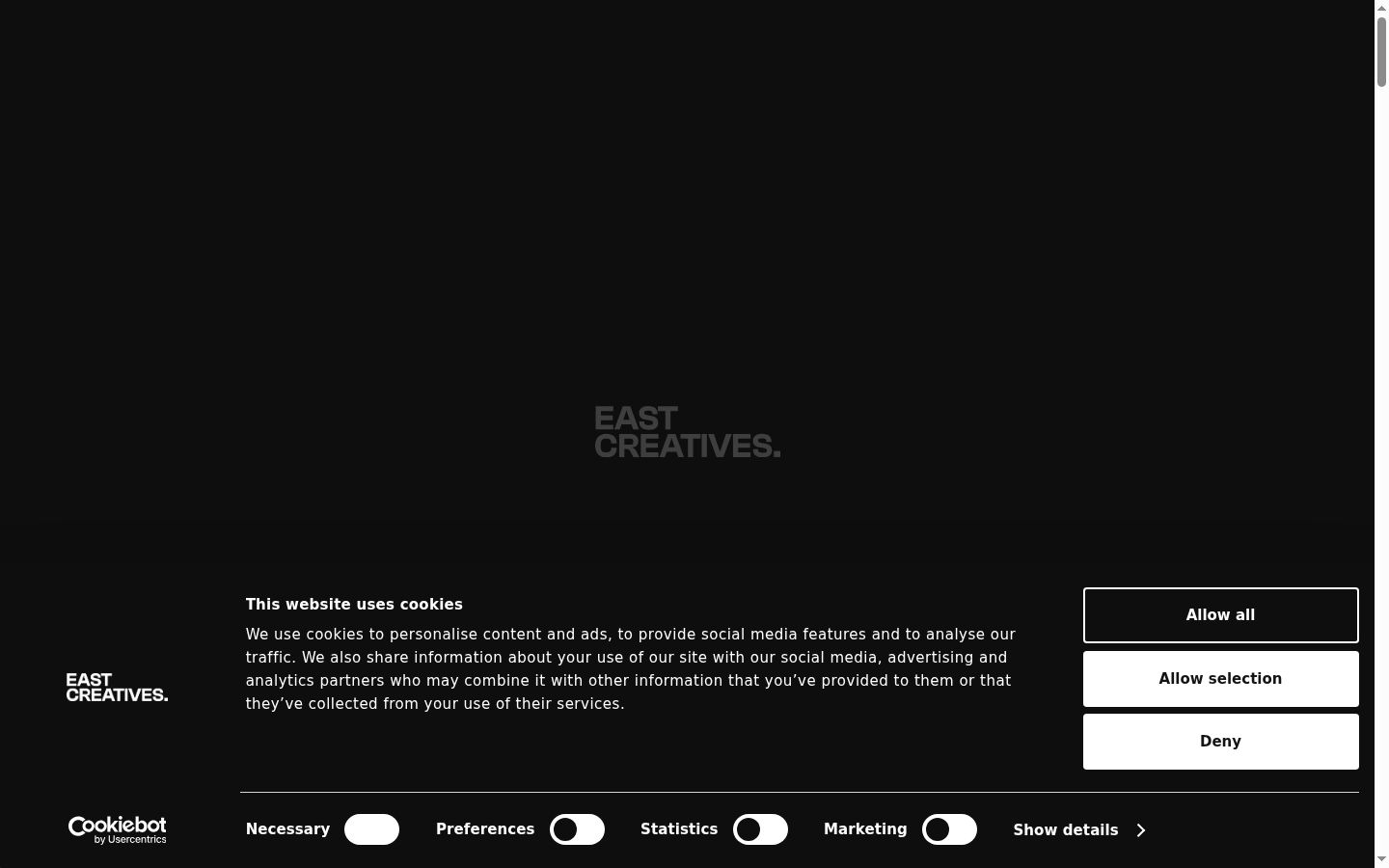 Captura de pantalla del banner de consentimiento mostrado antes de cualquier interacción