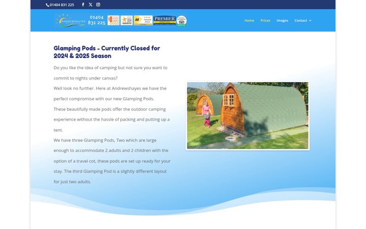 Screenshot of eastdevonglamping.com