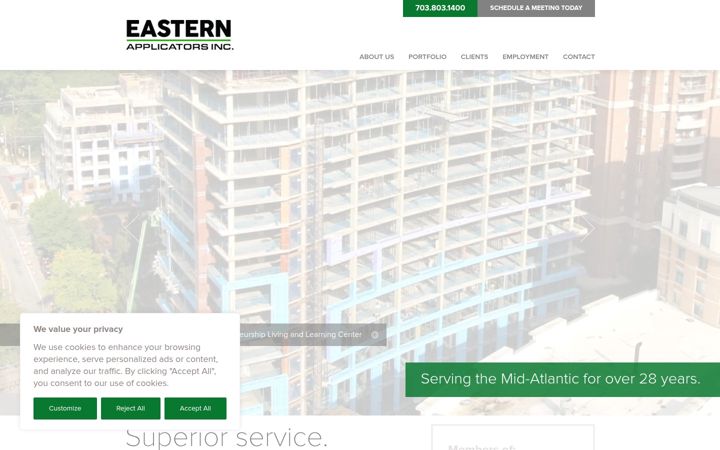 Screenshot of easternapplicators.com