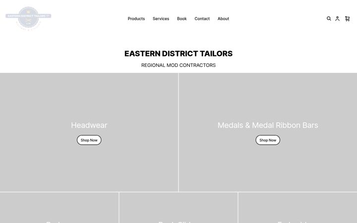 Screenshot of easterndistricttailors.com