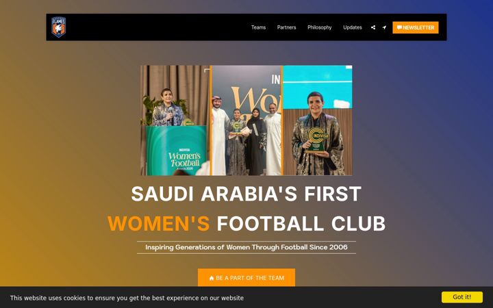 Screenshot of easternflamesfc.com