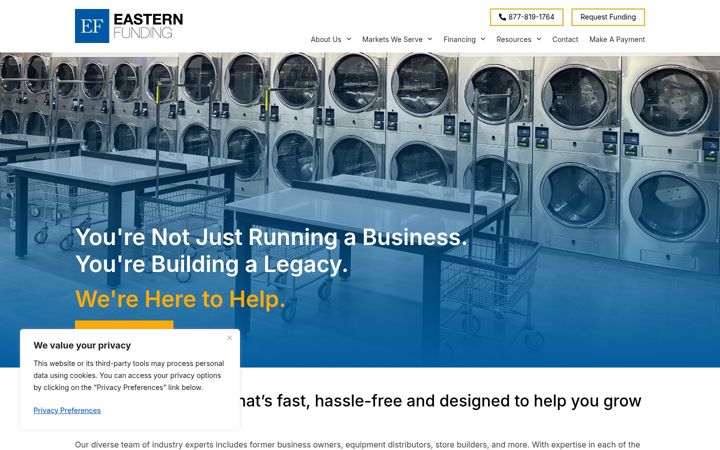 Screenshot of easternfunding.com