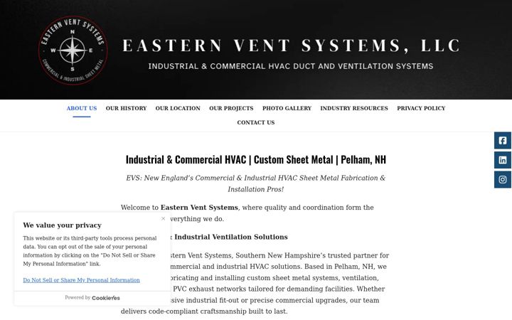 Screenshot of easternvent.com