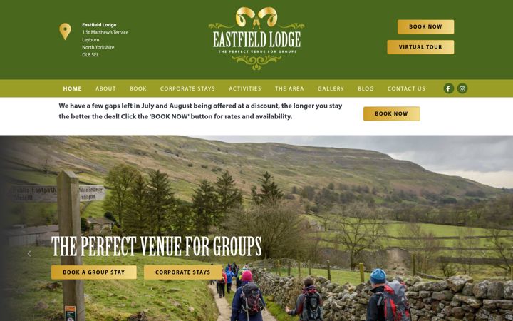 Screenshot von eastfieldlodge.co.uk