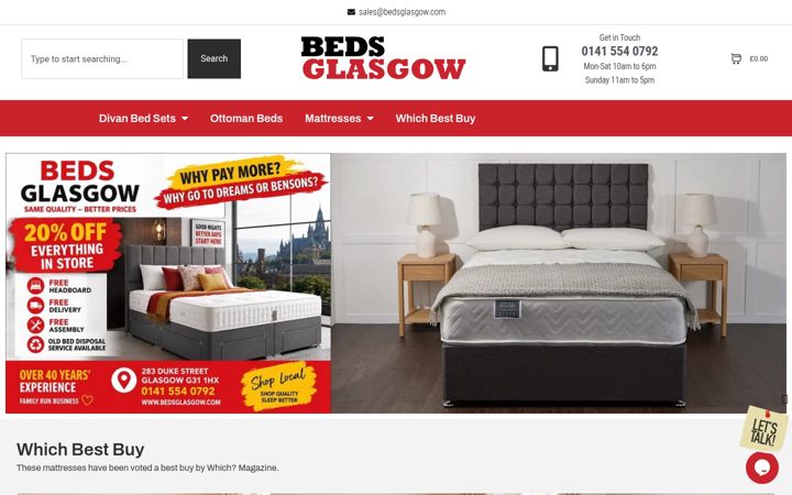 Screenshot of eastkilbridebedcentre.com