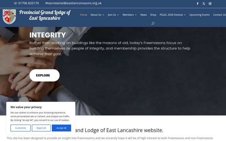 Screenshot of eastlancashirefreemasons.org